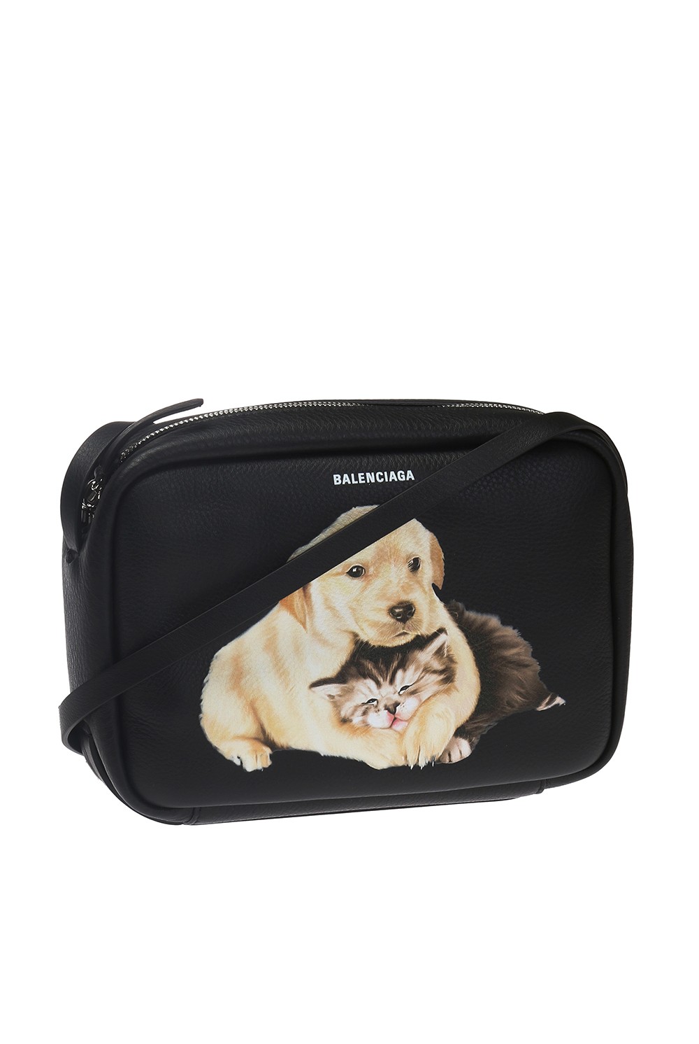 Black 'Everyday' shoulder bag with an animal motif Balenciaga